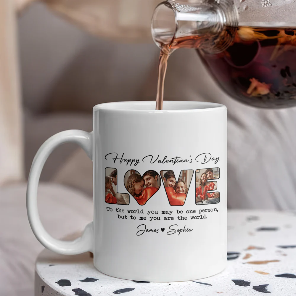 Custom Photo To Me You Are The World Valentine White Mug TH10 896965 - Image 3
