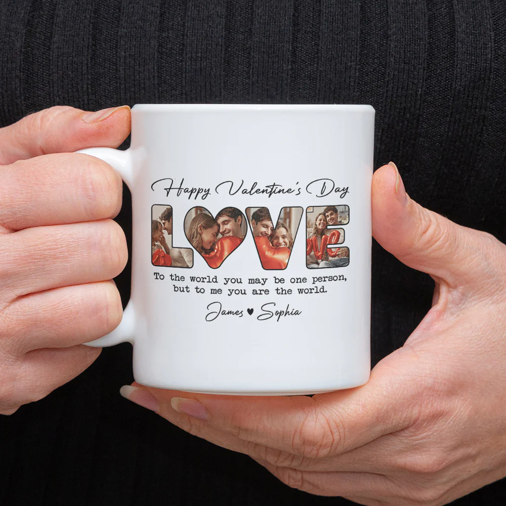 Custom Photo To Me You Are The World Valentine White Mug TH10 896965 - Image 4