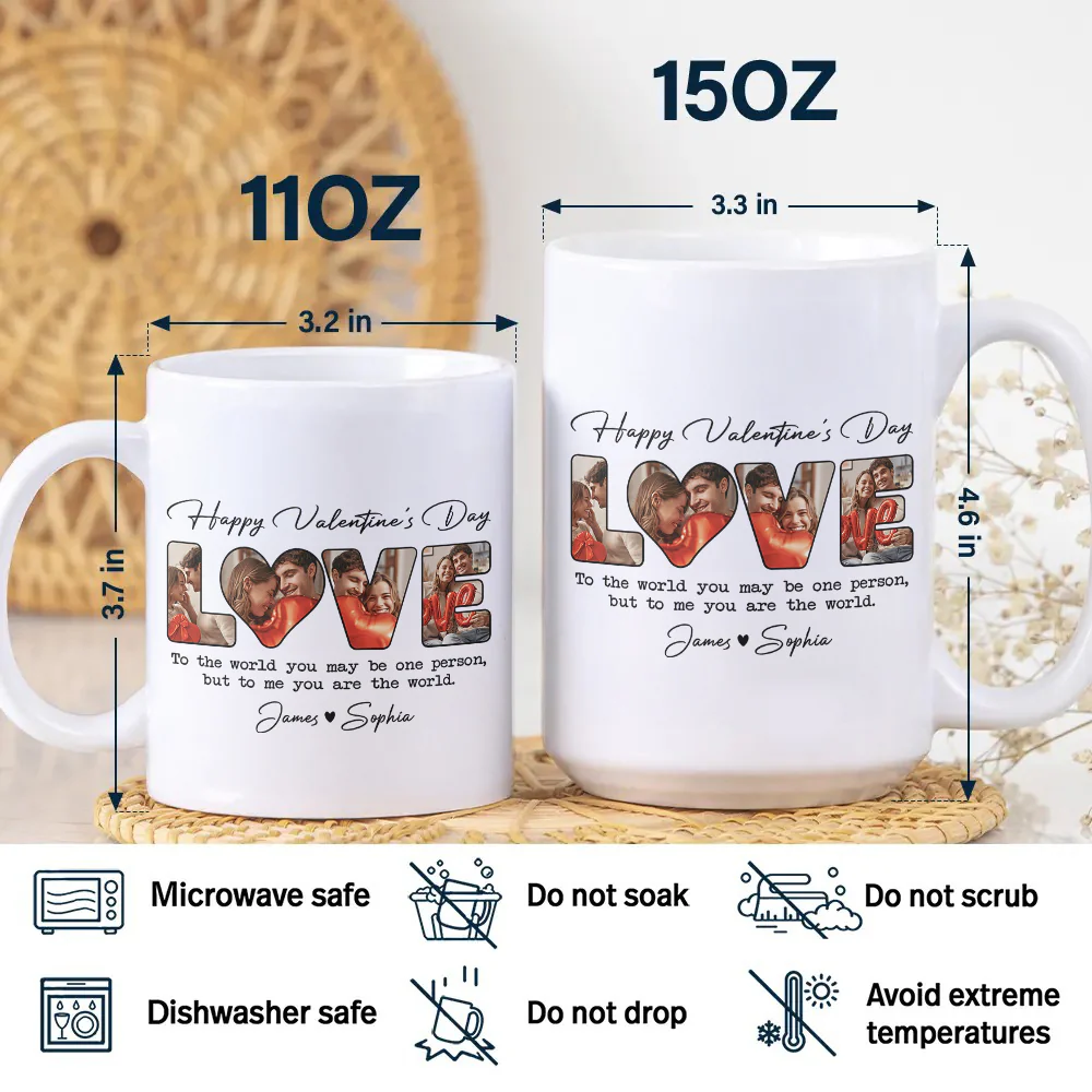 Custom Photo To Me You Are The World Valentine White Mug TH10 896965 - Image 7