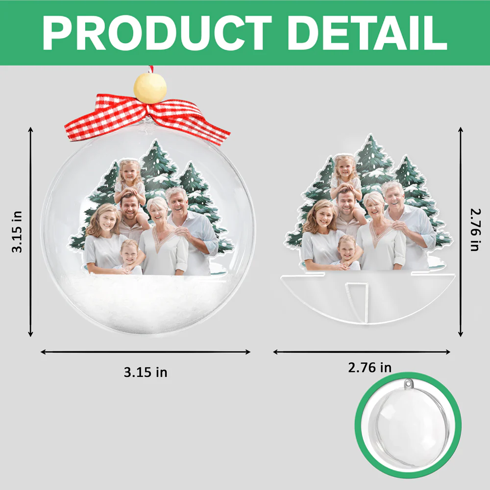 Custom Photo Together Is Our Favorite Place 3D Ball Ornament For Christmas TH10 896069 - Image 6