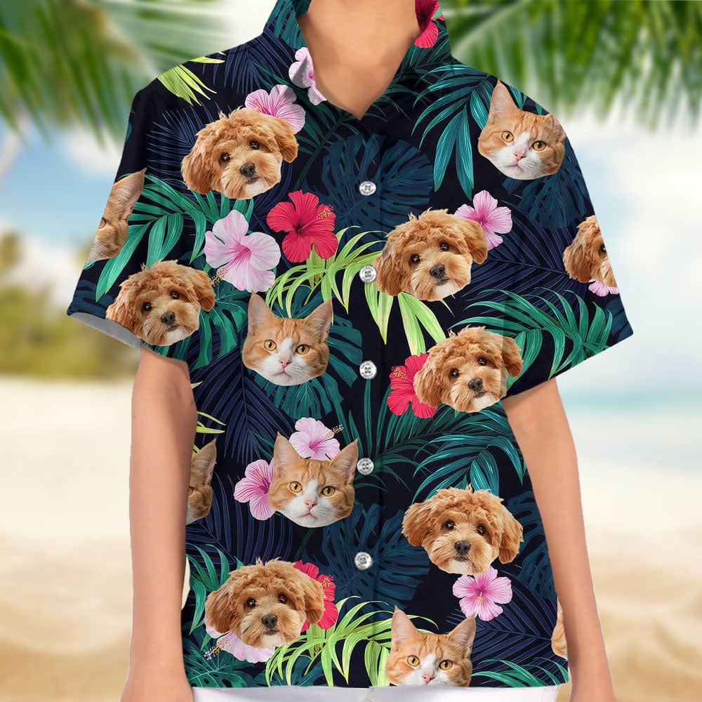 Custom Photo Tropical Floral Dog Cat Hawaii Shirt TH10 891453 - Image 2