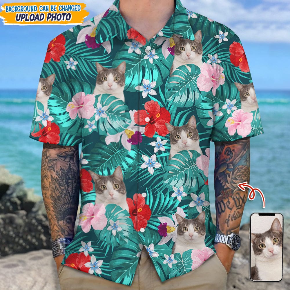 Custom Photo Tropical Style Cat Hawaii Shirt TH10 N304 889467 - Image 2