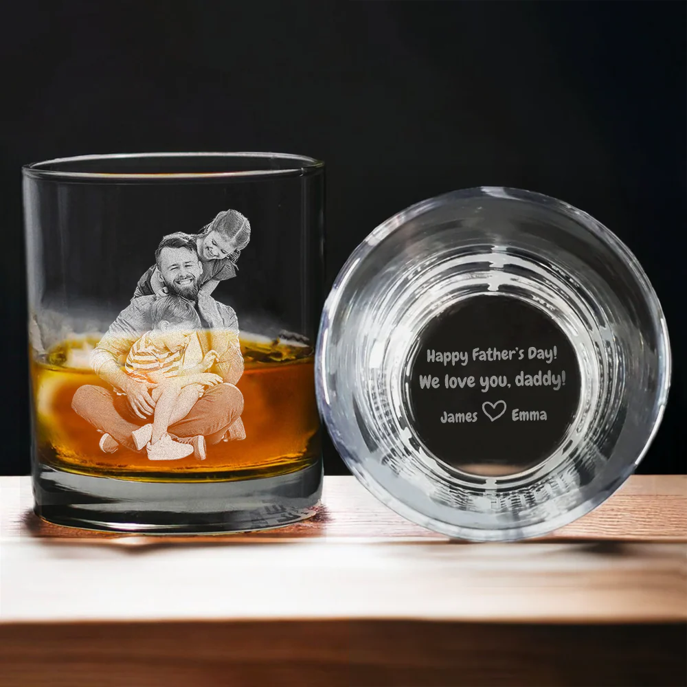 Custom Photo We Love You Daddy Happy Father's Day Whiskey Glass TH10 892793 - Image 4