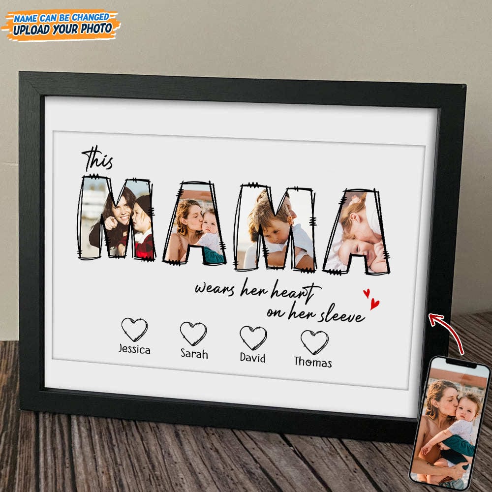 Custom Photo Wear Her Heart On Her Sleeve Picture Frame N304 889189 - Image 3