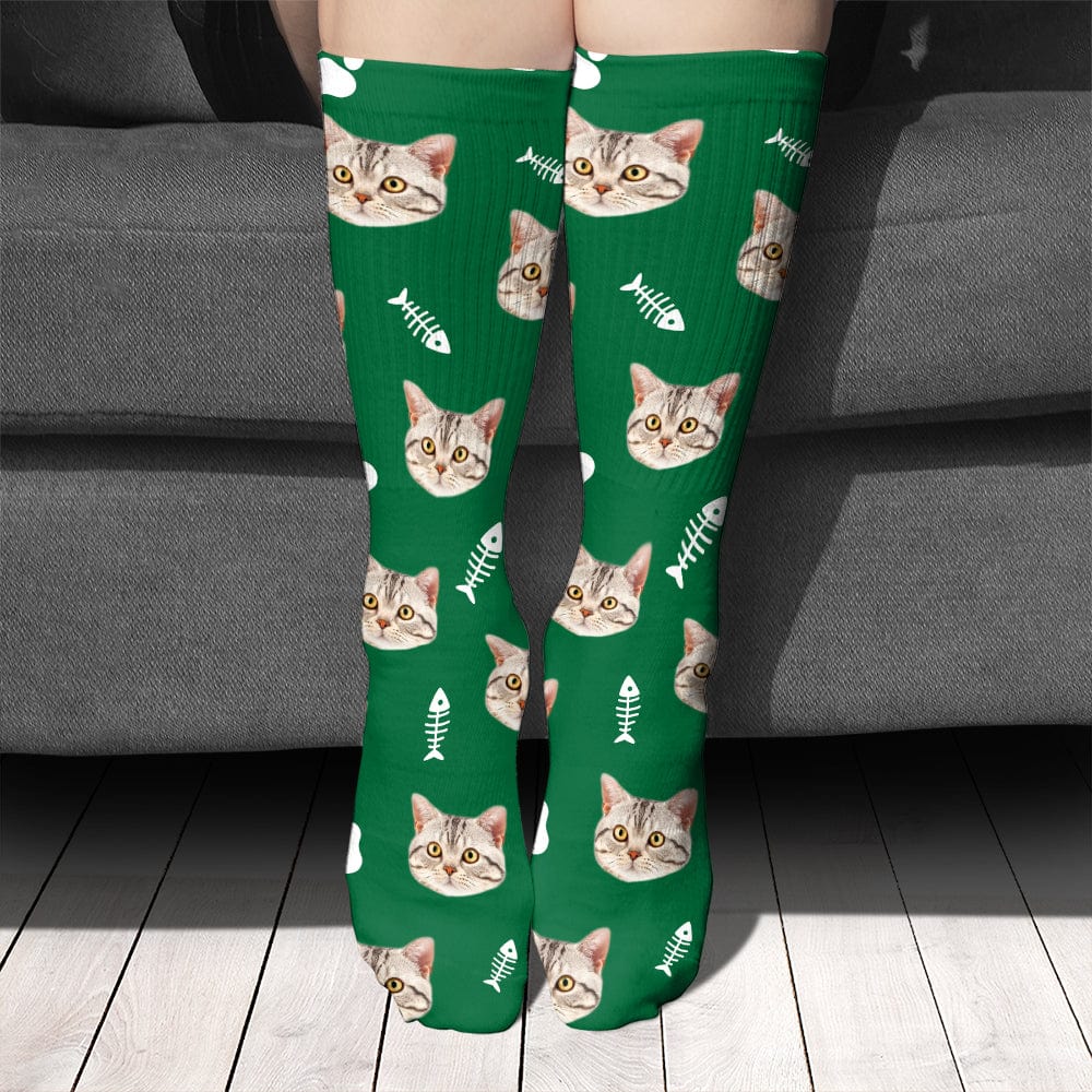 Custom Photo With Accessories Pattern Dog Cat Sock N304 890231 - Image 2