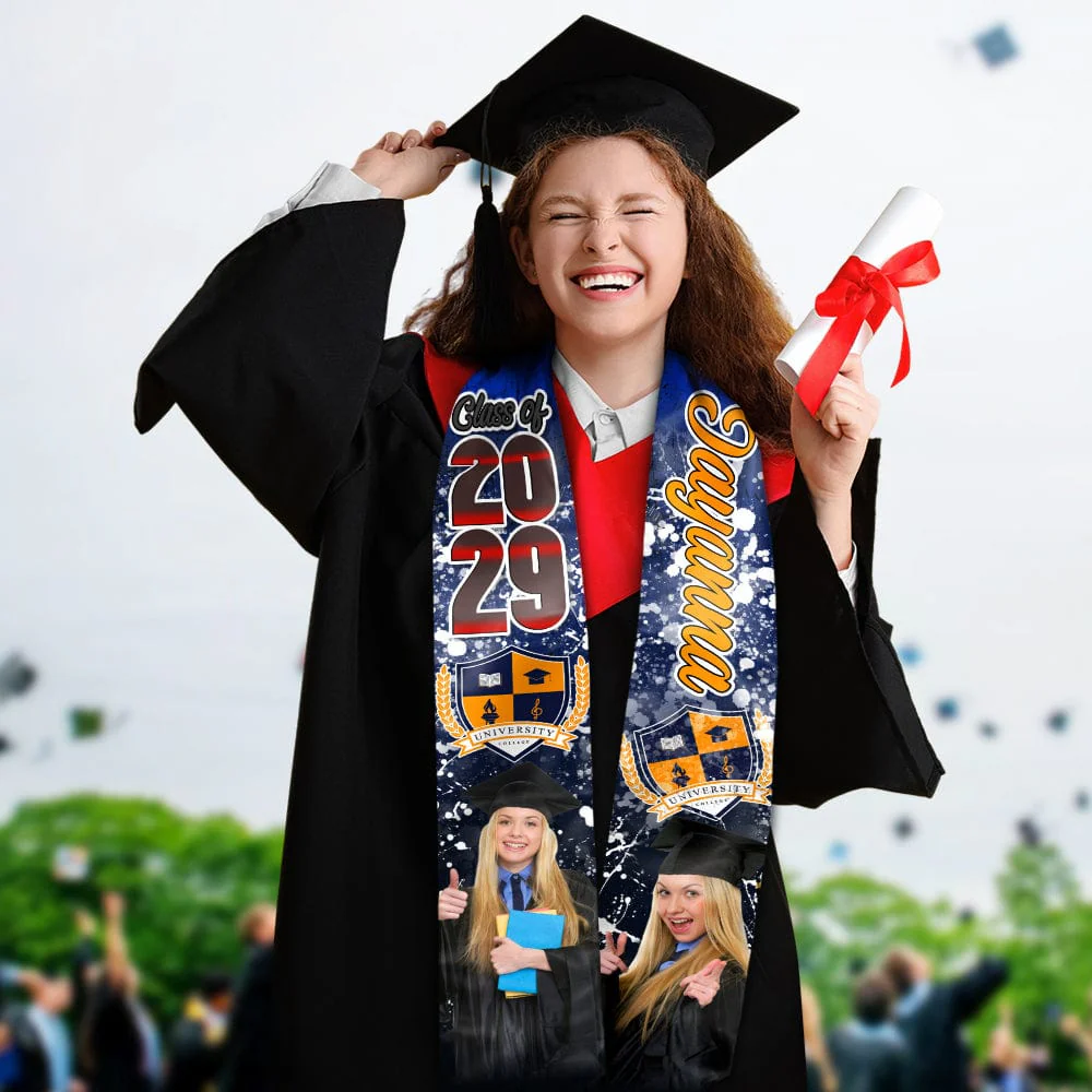 Custom Photo With Grunge Graduation Stoles N369 890697 CH07 - Image 40