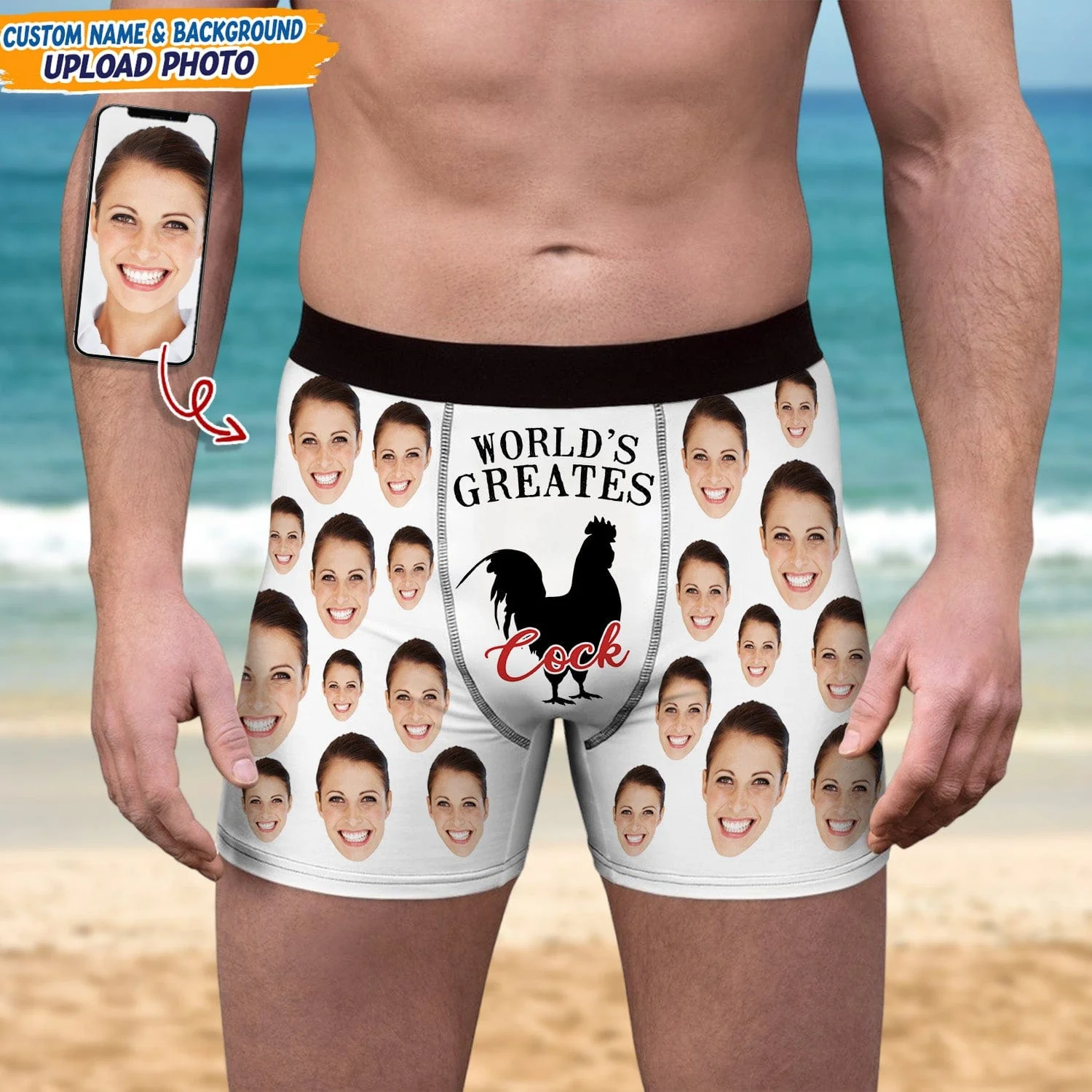 Custom Photo Worlds Greatest Cock Custom Mens All Over Print Boxer Briefs N304 889427