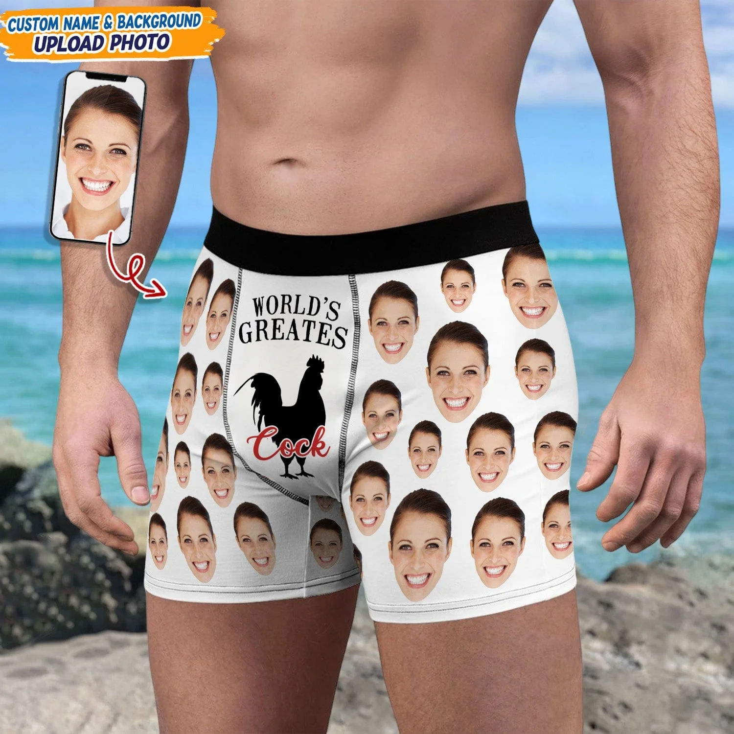 Custom Photo Worlds Greatest Cock Custom Mens All Over Print Boxer Briefs N304 889427 - Image 2