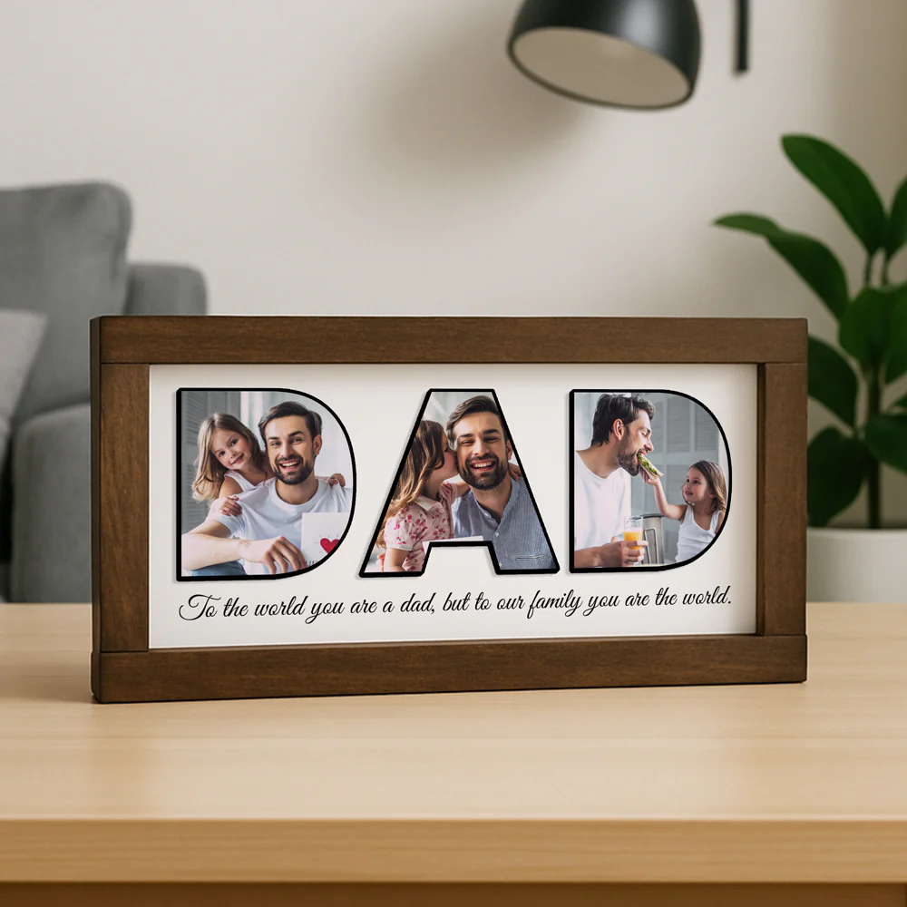 Custom Photo You Are The World Photo Frame For Dad TH10 892995 - Image 2
