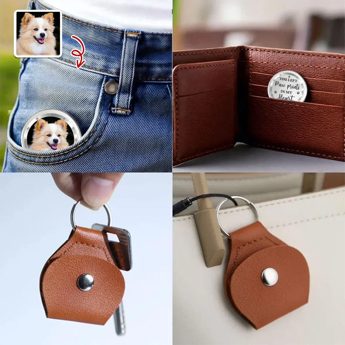 Custom Photo You Left Paw Prints On Our Hearts Memorial Pocket Hug TH10 169047 - Image 6