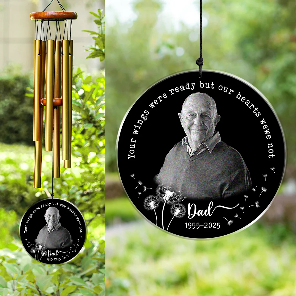 Custom Photo Your Wings Were Ready But Our Hearts Were Not Acrylic Wind Chimes TH10 894211 - Image 2