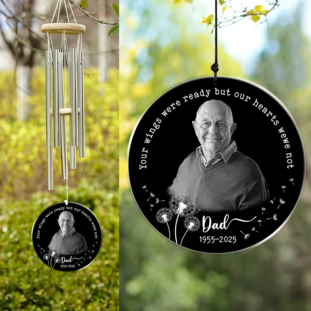 Custom Photo Your Wings Were Ready But Our Hearts Were Not Acrylic Wind Chimes TH10 894211 - Image 5