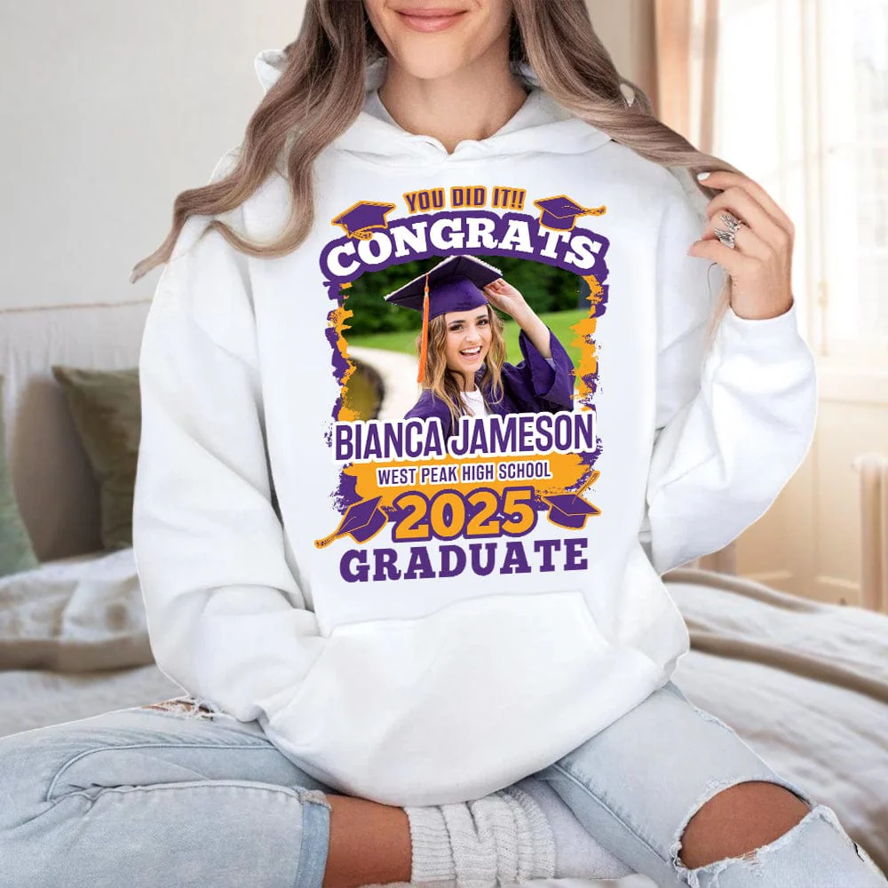 Custom Photo You Did It Congrats Graduation Shirt TA29 890273 - Image 2