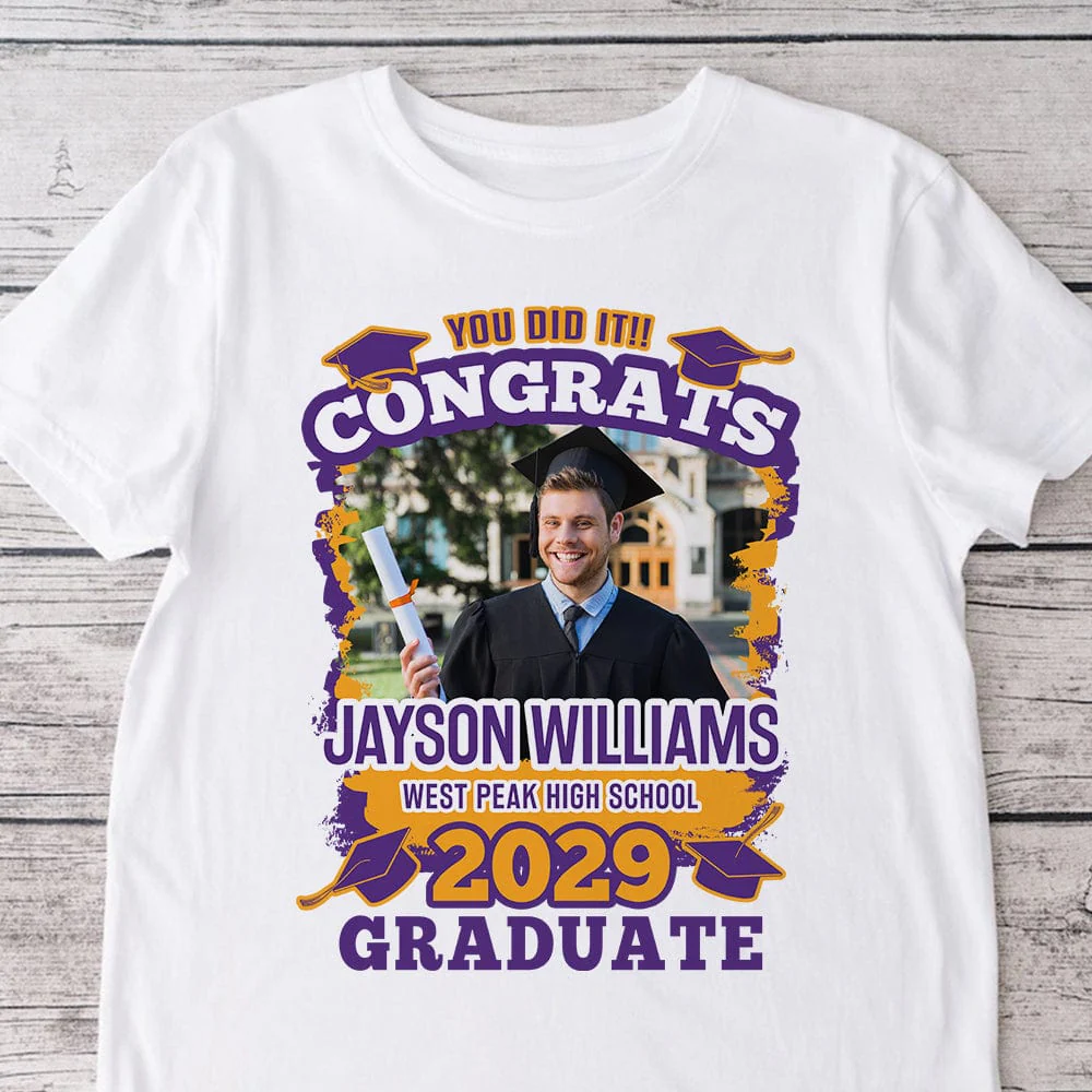 Custom Photo You Did It Congrats Graduation Shirt TA29 890273 - Image 4