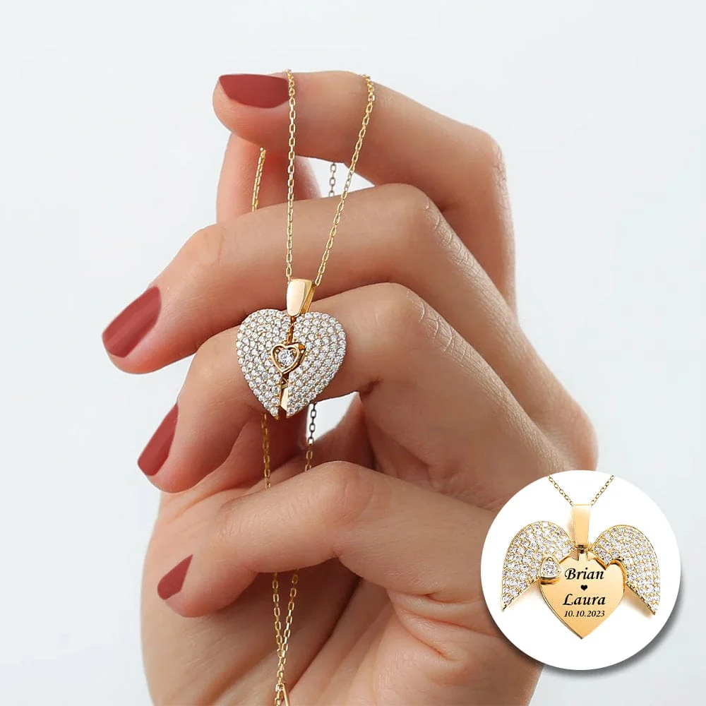 Engraved Heart Necklace Personalized Gift DA199 890263 - Image 4