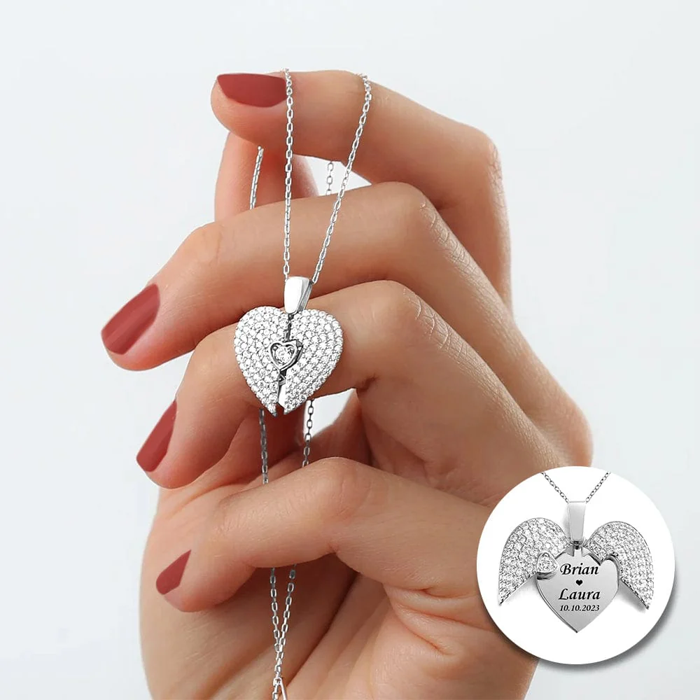 Engraved Heart Necklace Personalized Gift DA199 890263 - Image 6