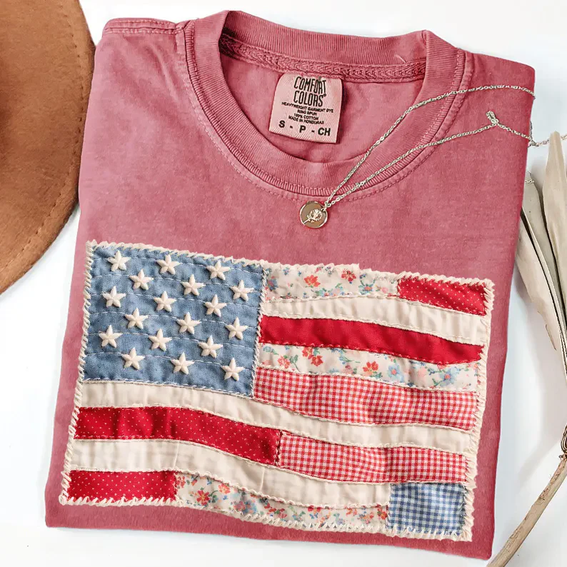 Faux Patchwork USA Comfort Shirt TH10 170071 - Image 2