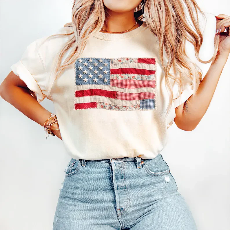 Faux Patchwork USA Comfort Shirt TH10 170071 - Image 3