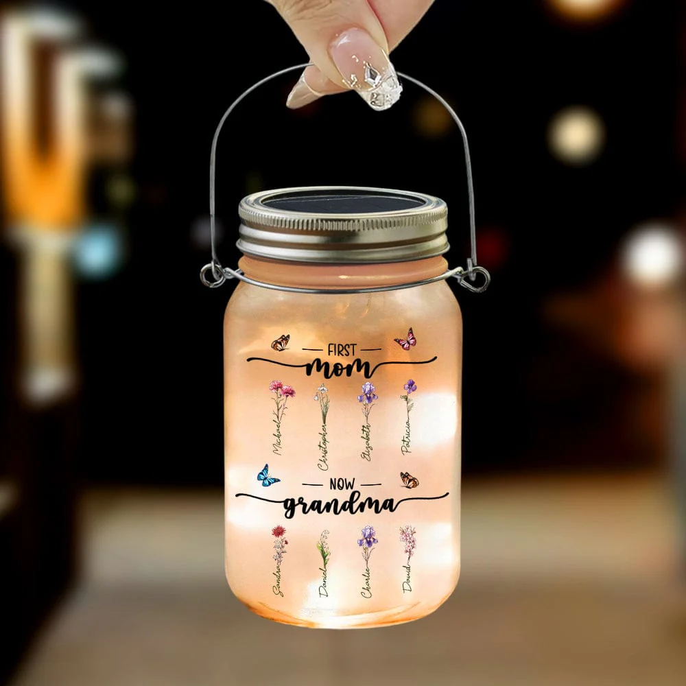 First Mom Now Grandma Family Mason Jar Light TH10 891427 - Image 3