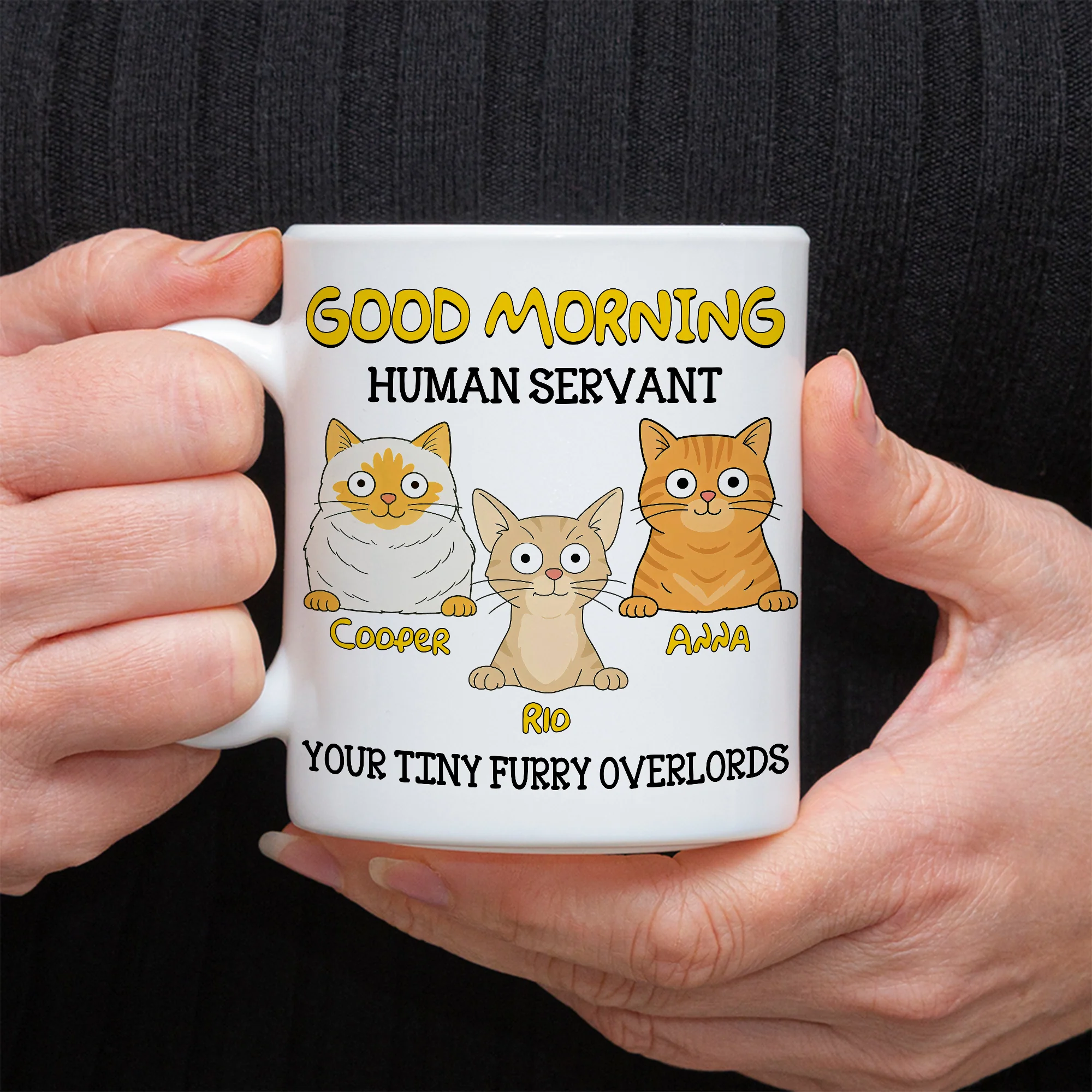 Good Morning Human Servant Personalized Mug For Cat Lover TH10 892725 - Image 7