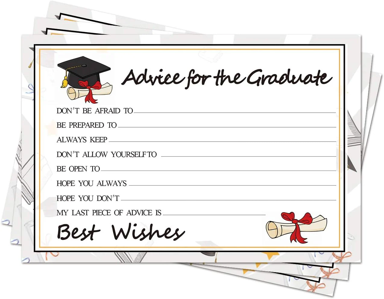 Graduation Wish Cards - College Graduation Celebration Party Advice Cards TH10 169717 - Image 2