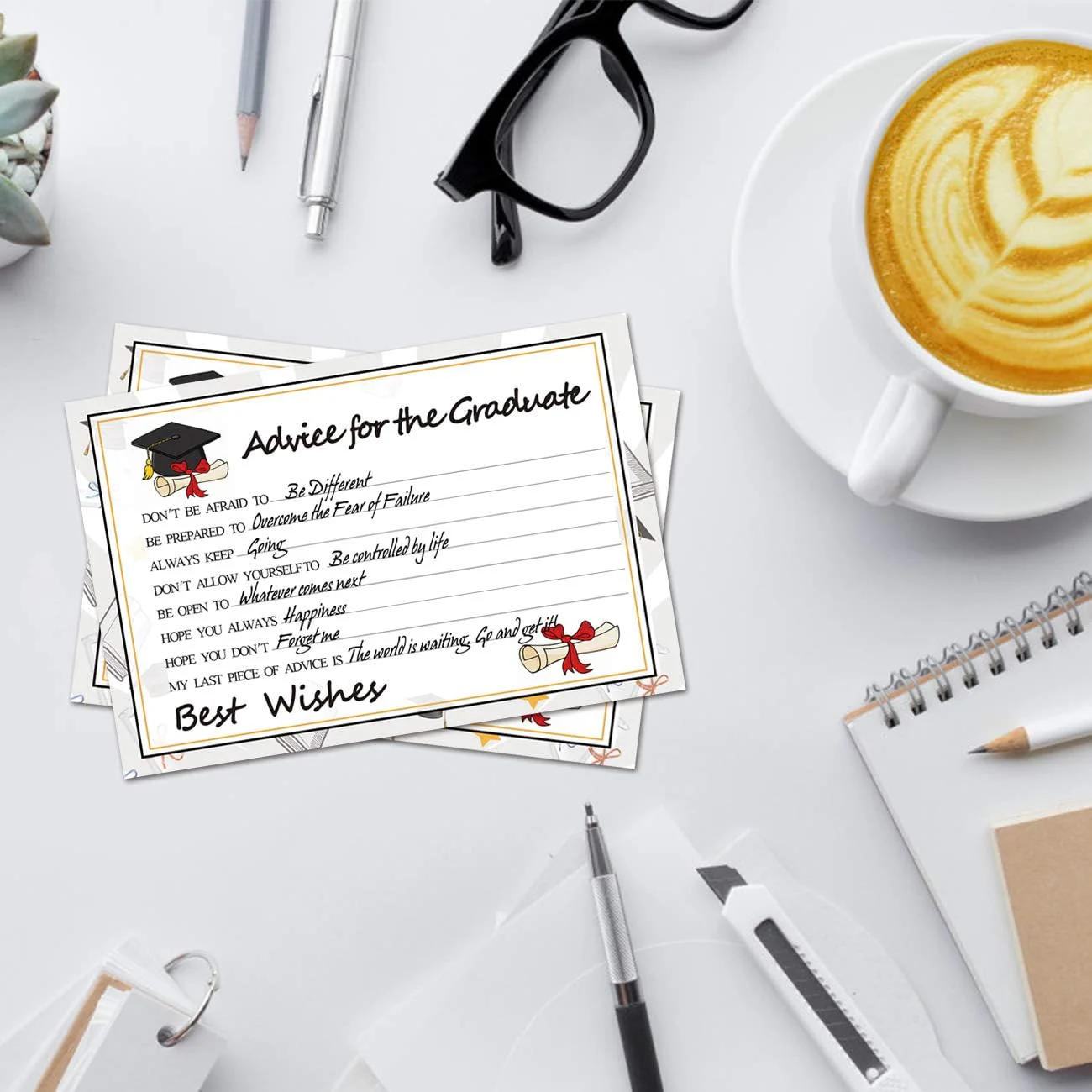 Graduation Wish Cards - College Graduation Celebration Party Advice Cards TH10 169717 - Image 4