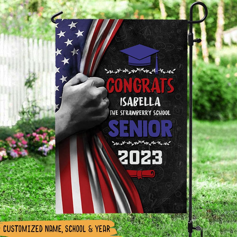 Graduation With America Flag Graduation's Day Flag HN590