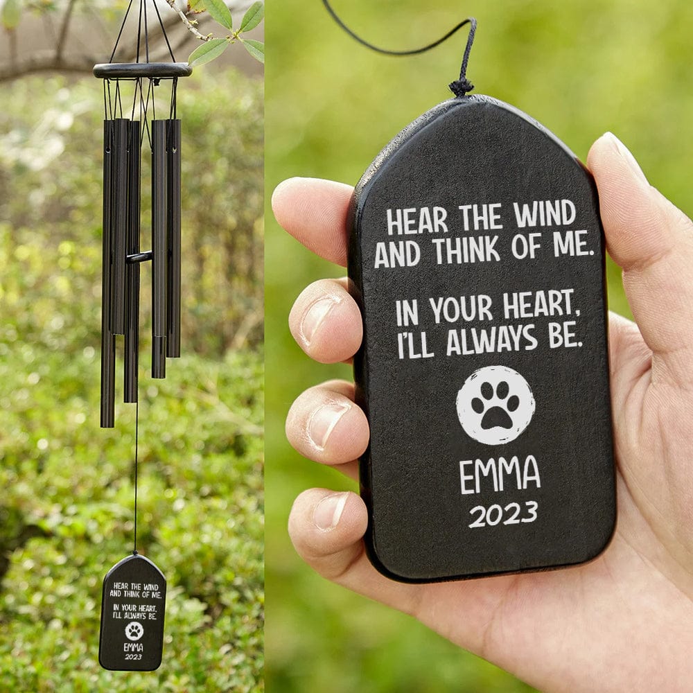 Hear The Wind And Think Of Me Dog Cat Memorial Wind Chimes Personalized Gifts K228 889829