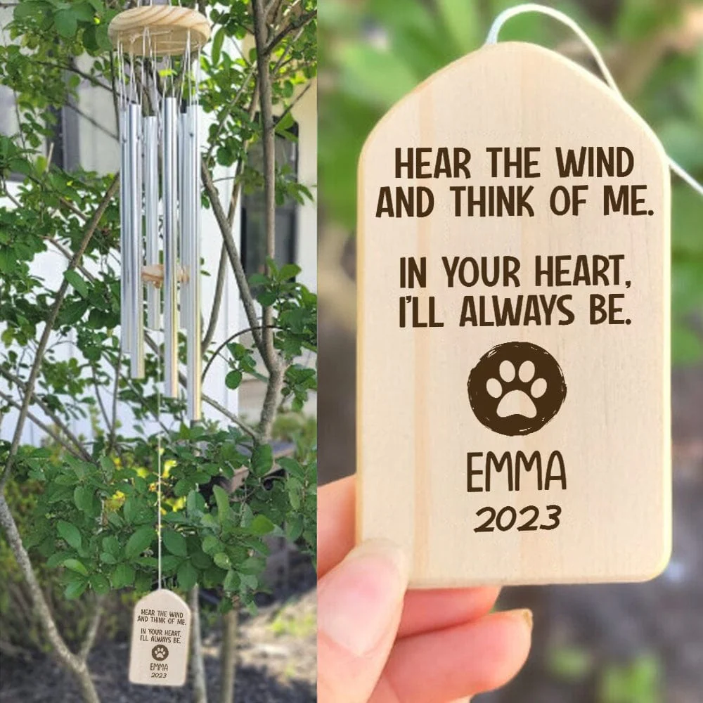 Hear The Wind And Think Of Me Dog Cat Memorial Wind Chimes Personalized Gifts K228 889829 - Image 4