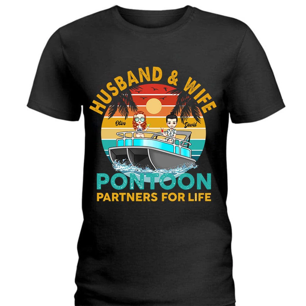 Husband And Wife Travel Partners For Life Beach Dark Shirt Personalized Gift TA29 889669 - Image 5