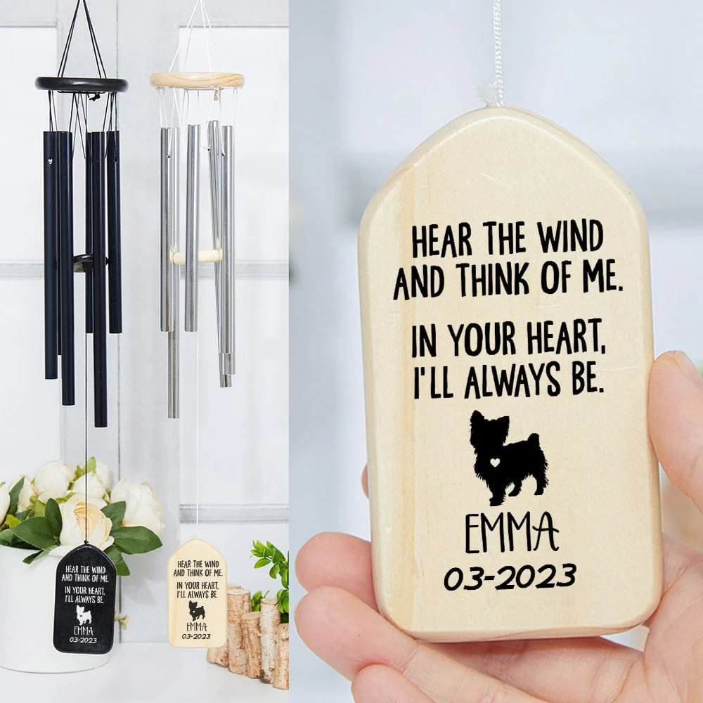 In Your Heart I'll Always Be Dog Memorial Wind Chimes Personalized Gifts K228 889877 - Image 4