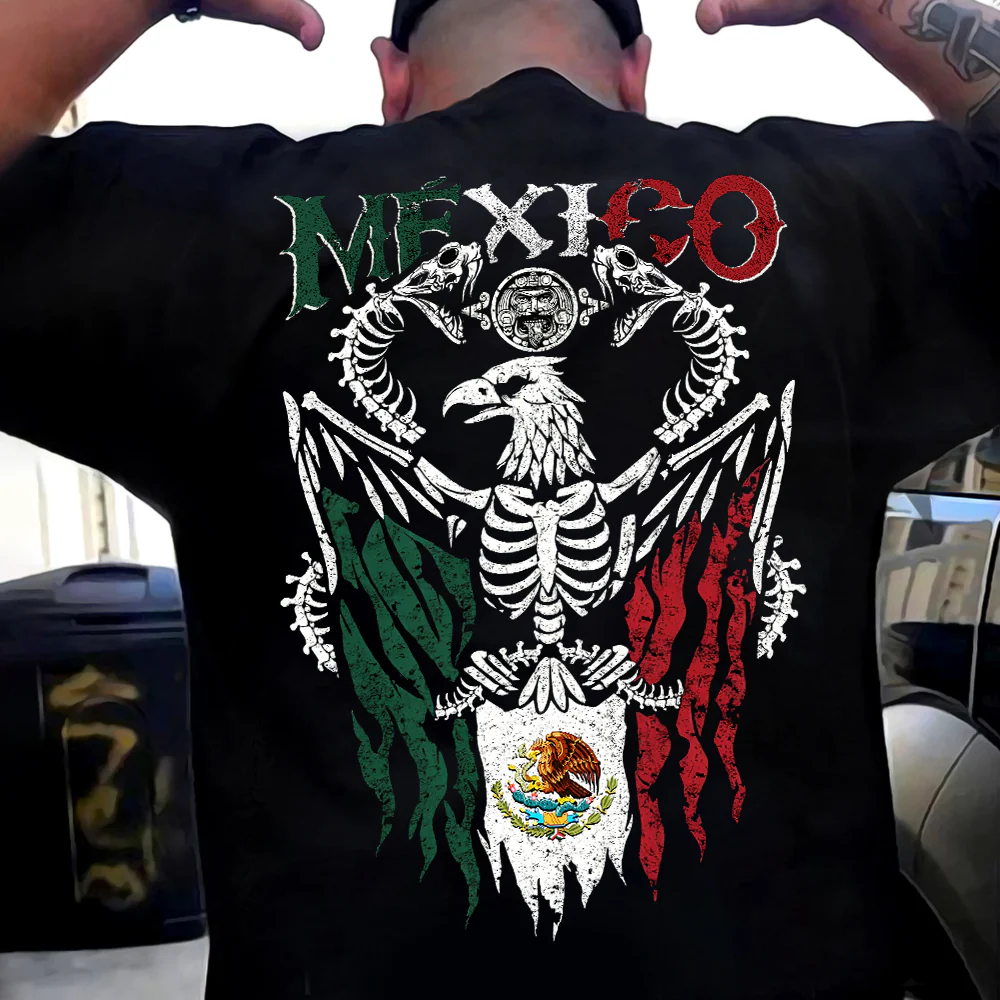Mexico Flag Eagle Snake Bone Shirt For Dad N369 896043 - Image 3
