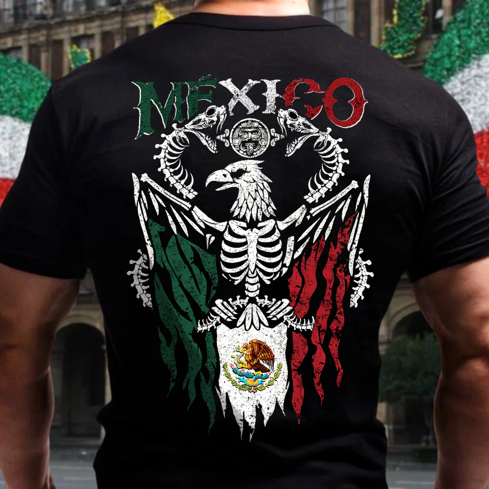 Mexico Flag Eagle Snake Bone Shirt For Dad N369 896043 - Image 4