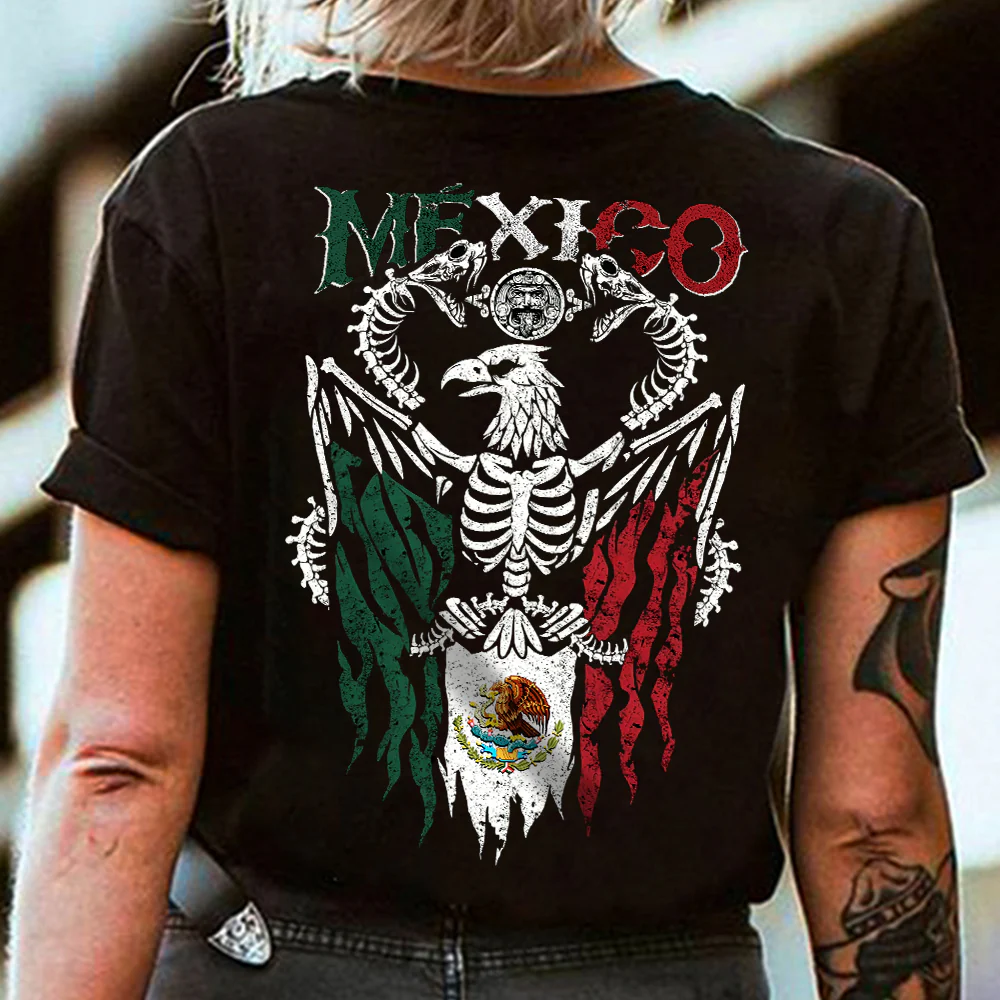 Mexico Flag Eagle Snake Bone Shirt For Dad N369 896043 - Image 6