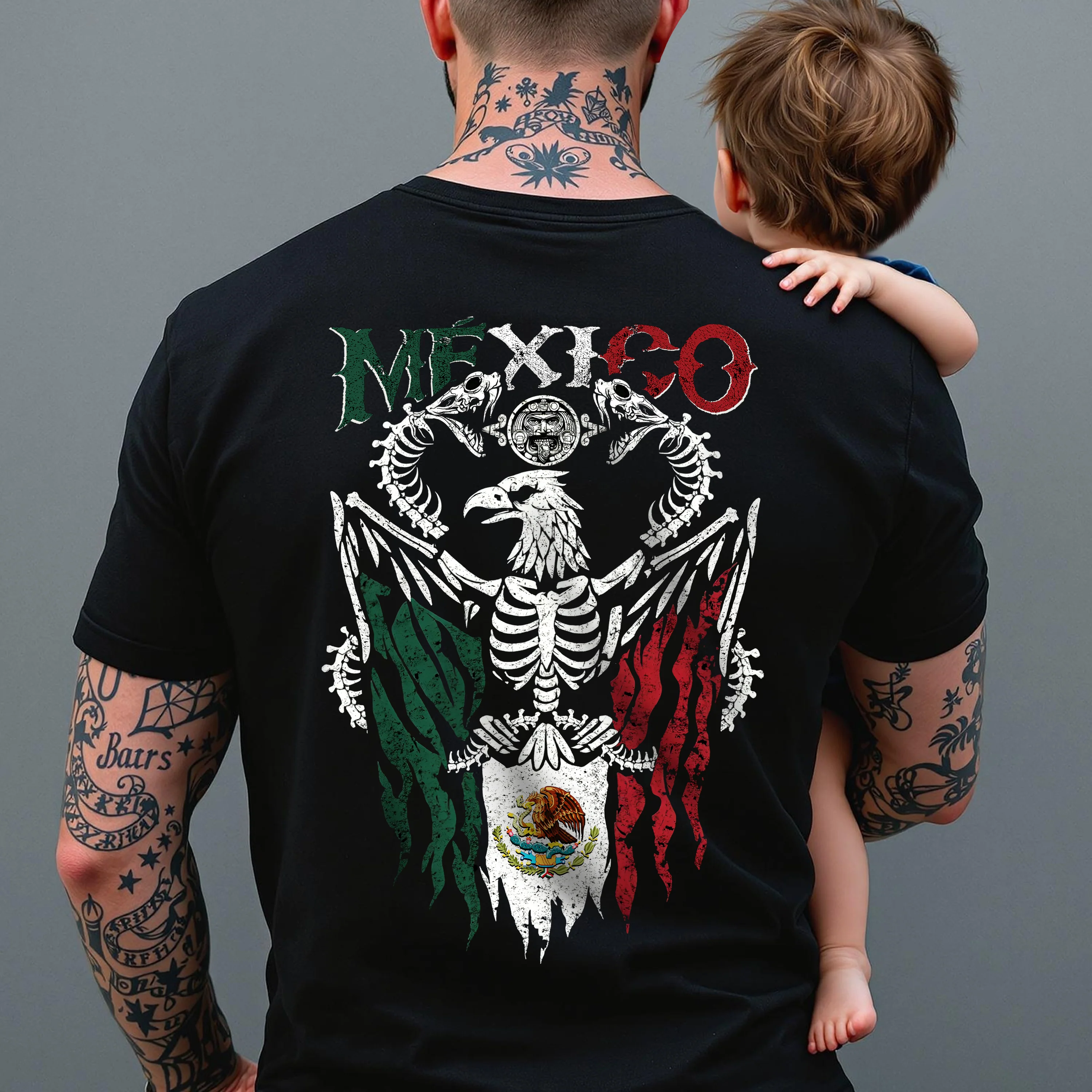 Mexico Flag Eagle Snake Bone Shirt For Dad N369 896043 - Image 7