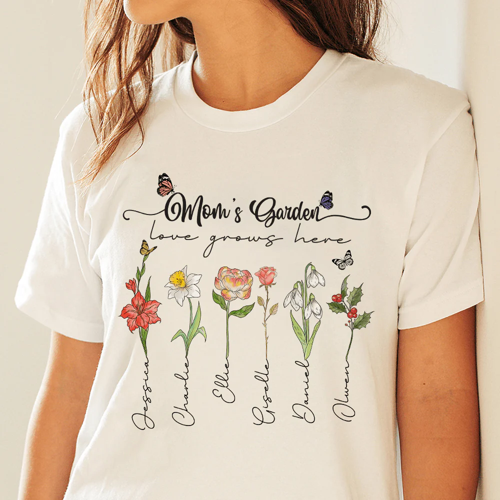 Mother's Garden Love Grows Here Mother's Day Shirt Personalized Gift TA29 890567