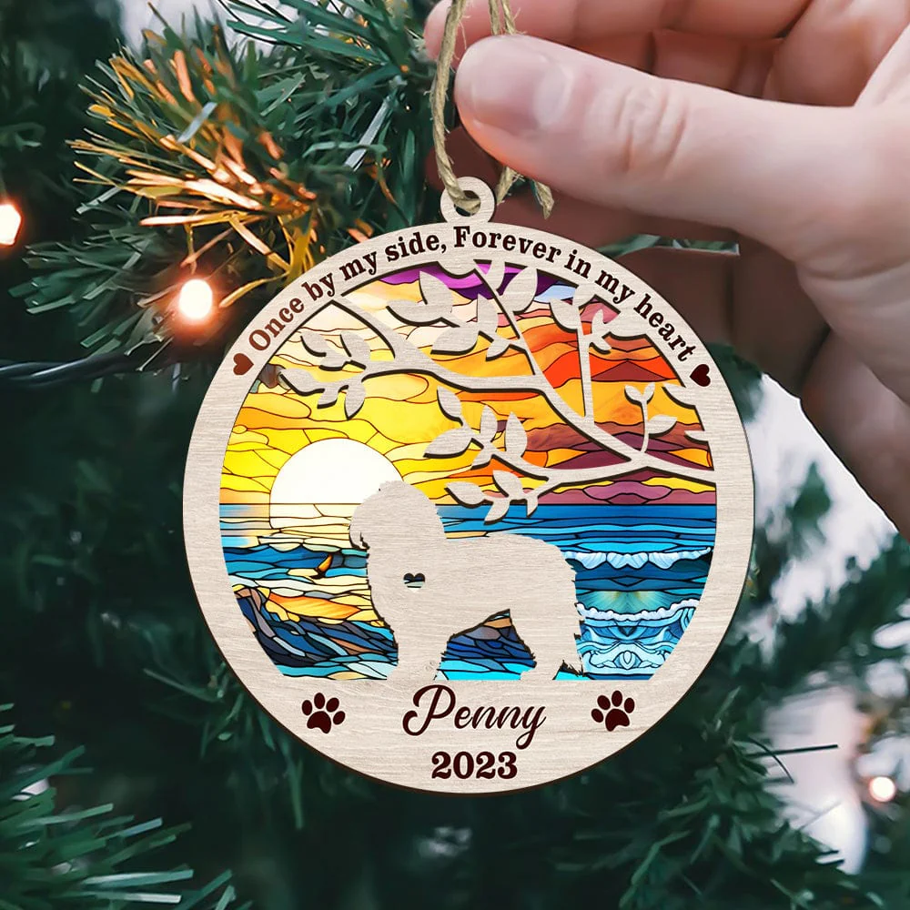 No Longer By My Side, But Forever In My Hearts Memorial Suncatcher Personalized Gift TA29 889691 - Image 2