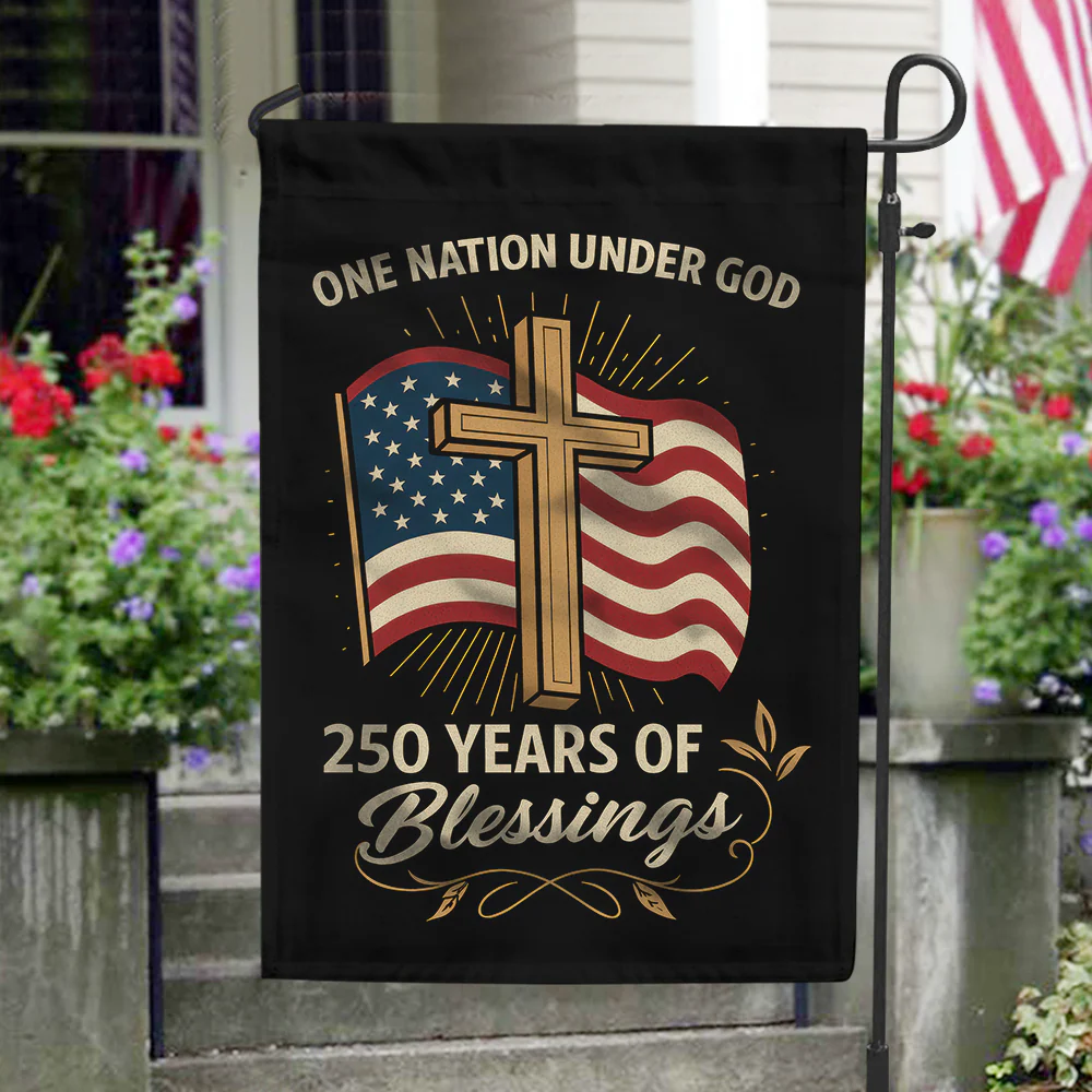 One Nation Under God America Garden Flag TH10 894841 - Image 6