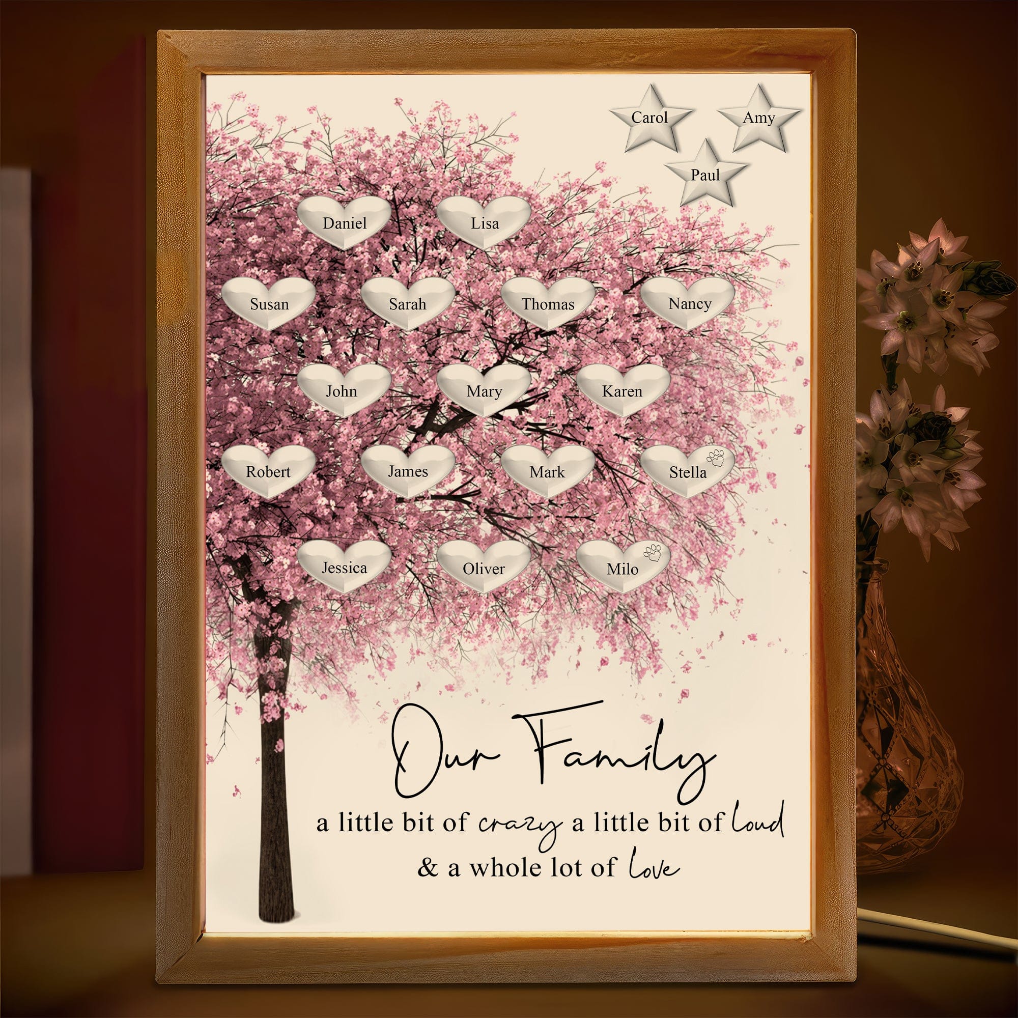 Our Famiy A Little Bit Of Crazy Family Picture Frame Light Box Personalized Gift T286 890595
