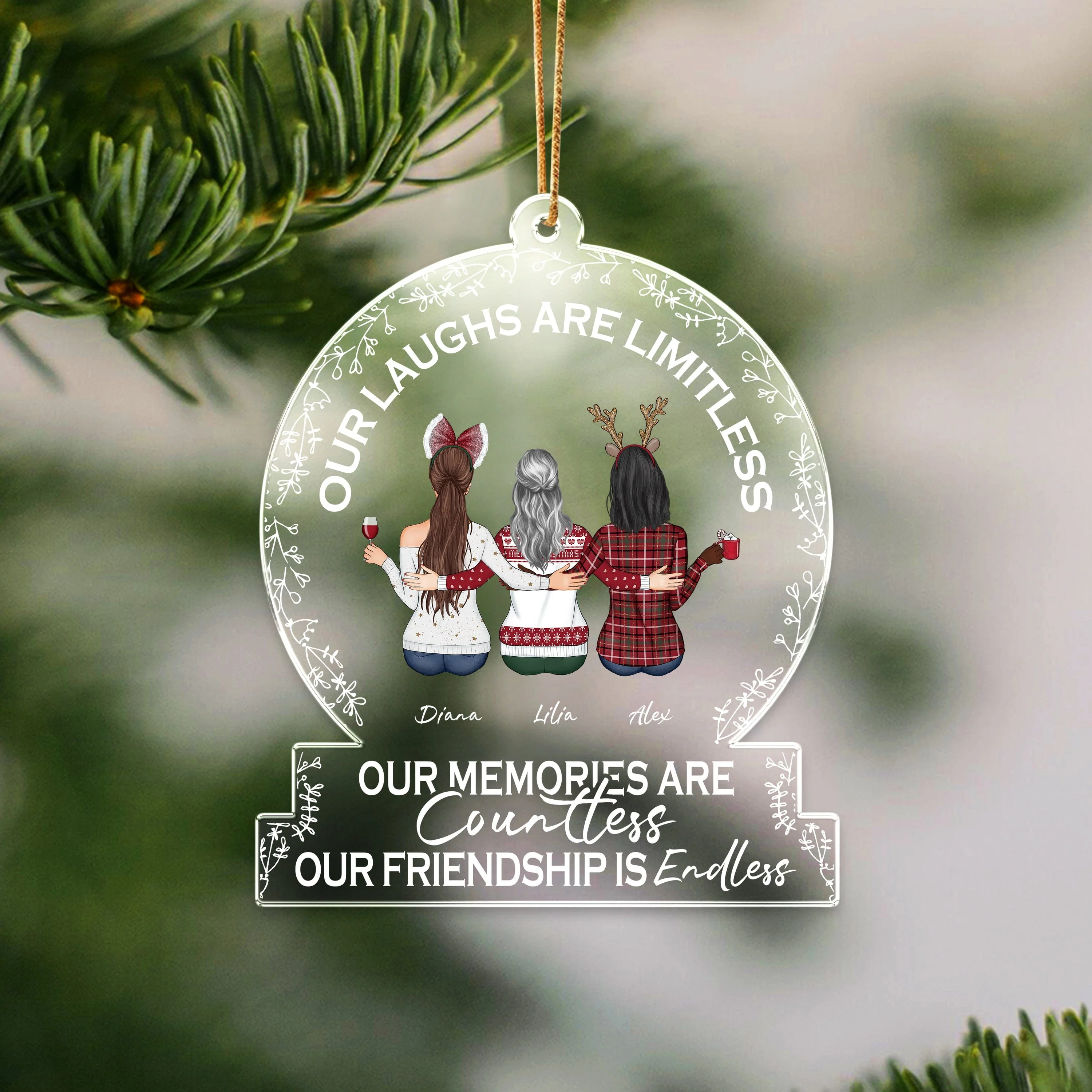 Our Laughs Are Limitless For Bestie Christmas Acrylic Ornament TH10 891493