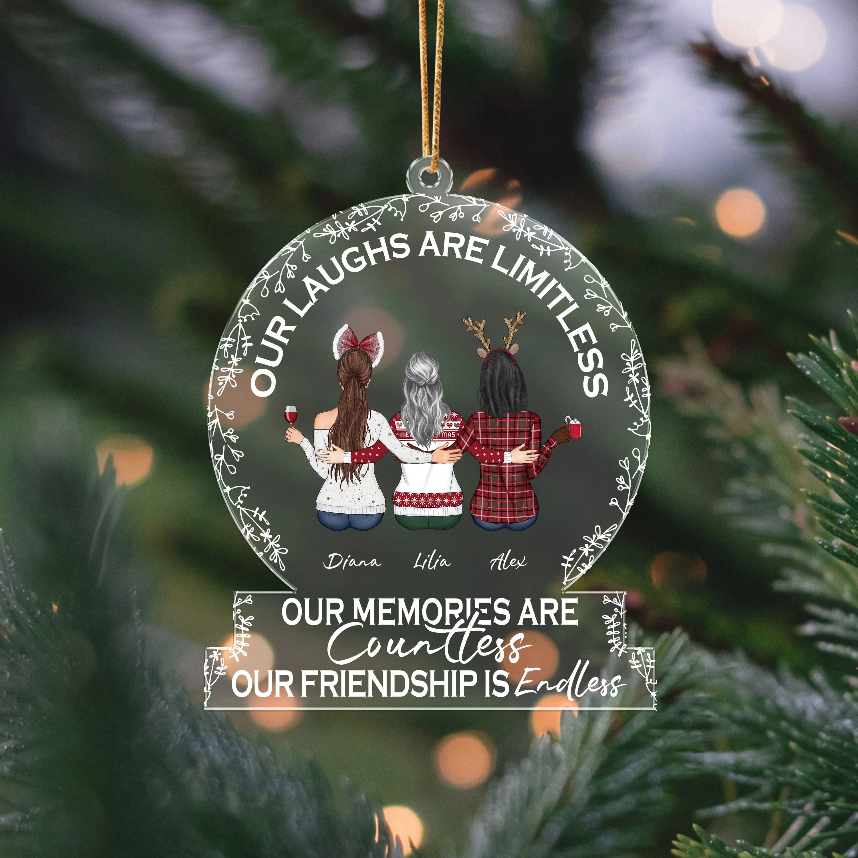 Our Laughs Are Limitless For Bestie Christmas Acrylic Ornament TH10 891493 - Image 4