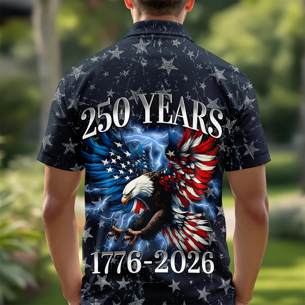 Personalized 250th Anniversary Eagle Patriotic American Polo Shirt TH10 169539 - Image 7