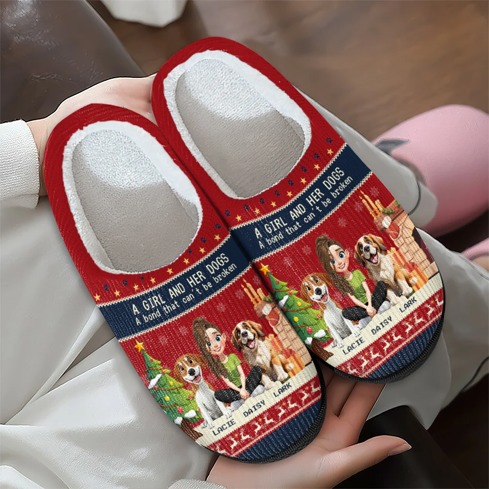 Personalized A Girl And Her Dog Slipper For Dog Lover TH10 896335 - Image 7