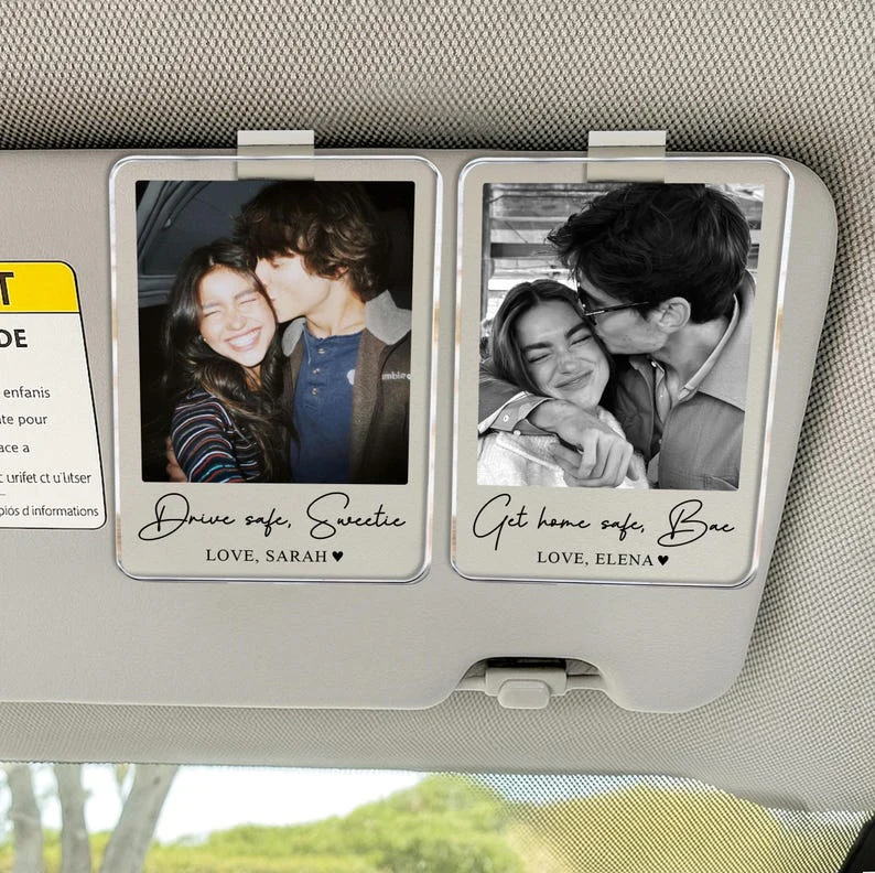 Personalized Couple Photo Drive Safe Acrylic Car Visor Gift For Valentine TH10 898815 - Image 2