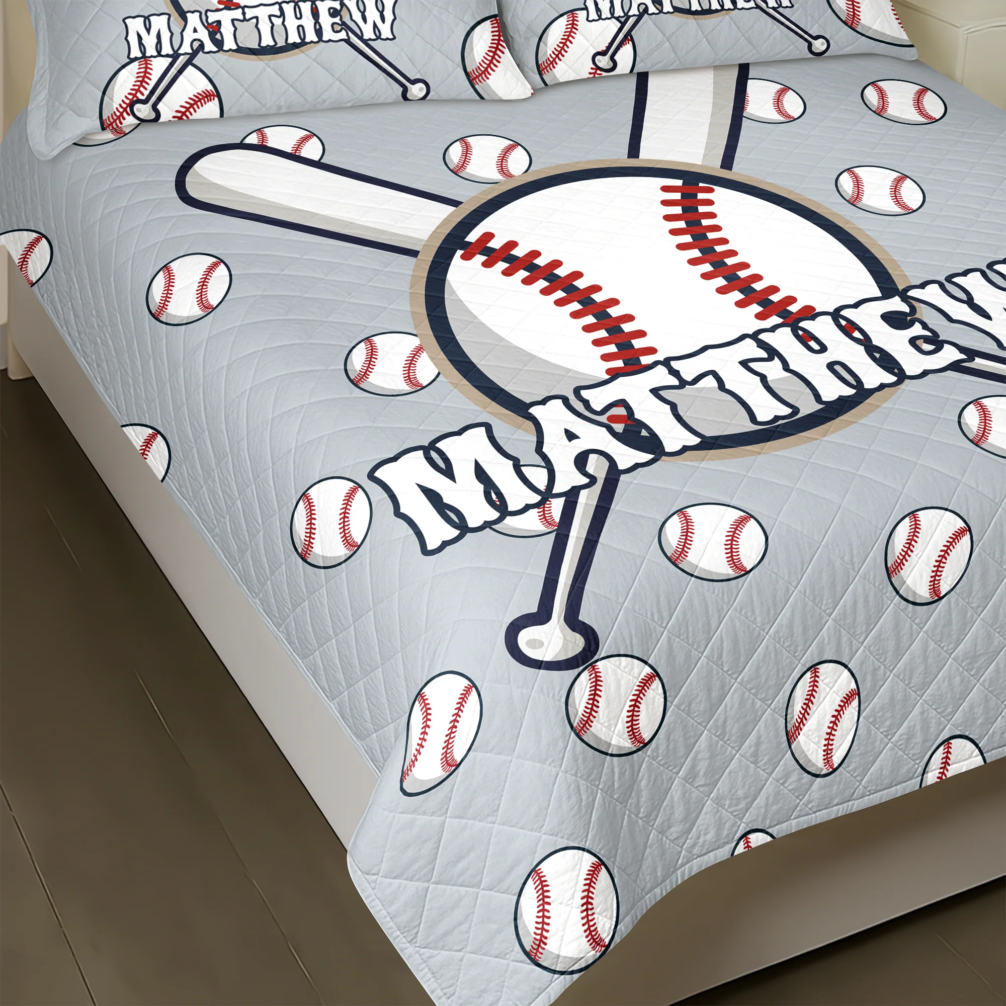Personalized Custom Name Baseball Bedding Set Gift For Sport Player TH10 896693 - Image 4
