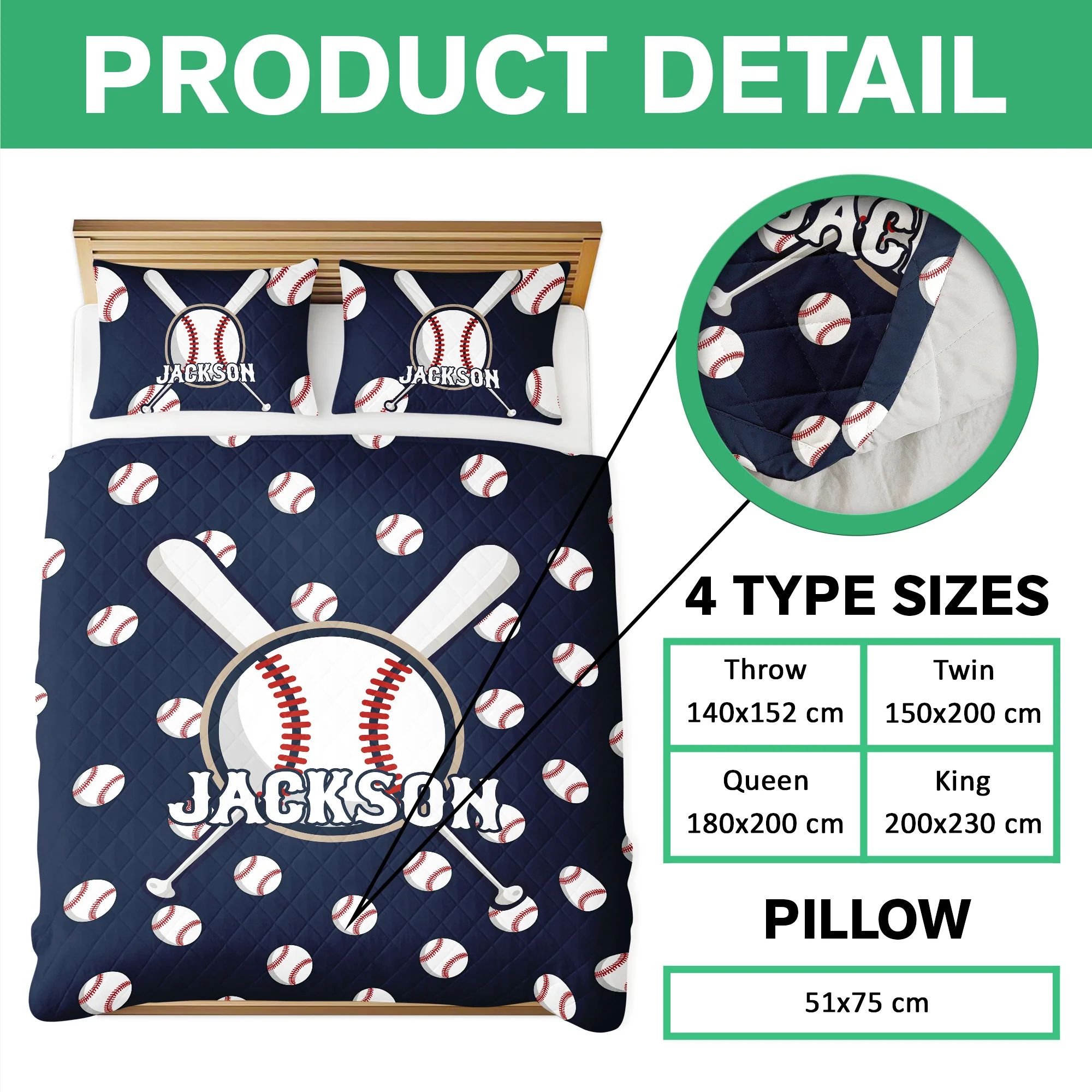 Personalized Custom Name Baseball Bedding Set Gift For Sport Player TH10 896693 - Image 7