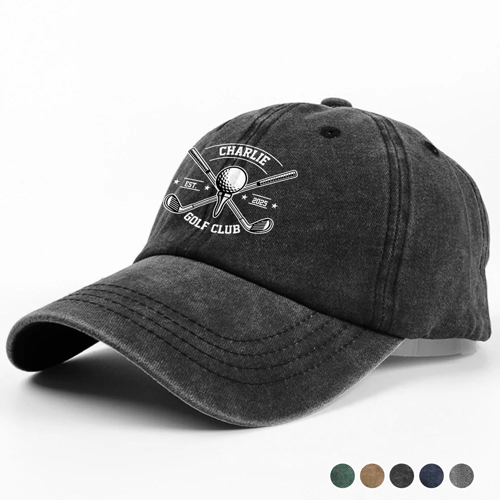 Personalized Custom Name Washed Denim Baseball Cap For Golf Lover TH10 898149 - Image 3