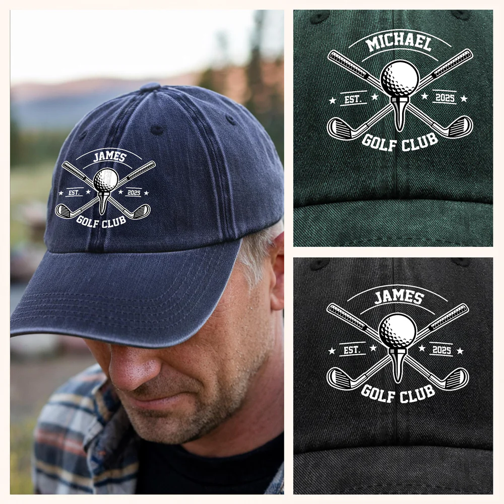 Personalized Custom Name Washed Denim Baseball Cap For Golf Lover TH10 898149 - Image 4