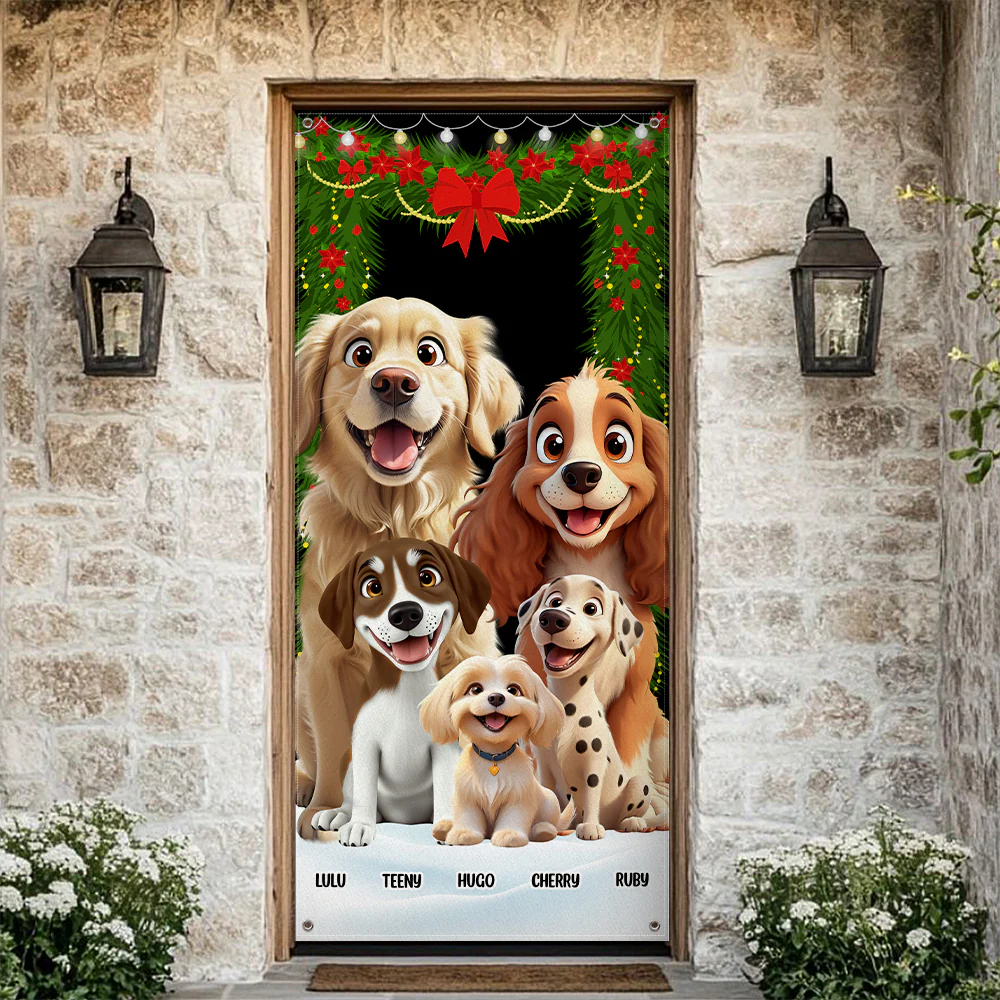Personalized Dog Clipart Door Cover For Dog Lover TH10 896565 - Image 6