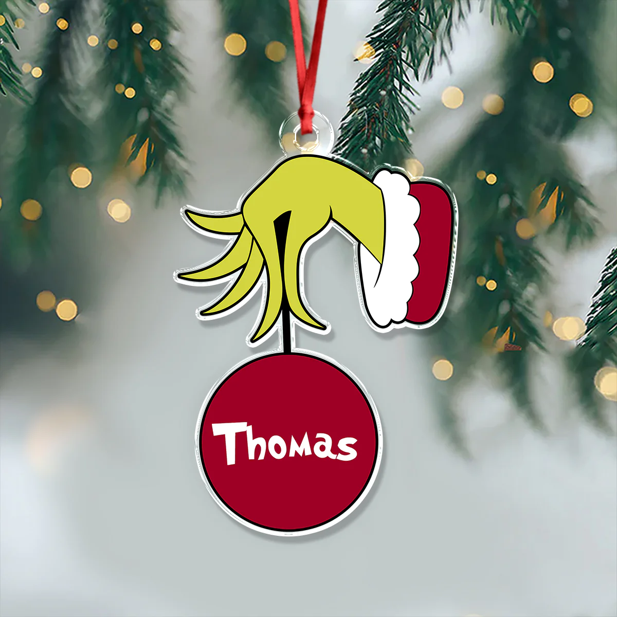 Personalized Elf Hold Christmas Ball Acrylic Ornament TH10 896391 - Image 3